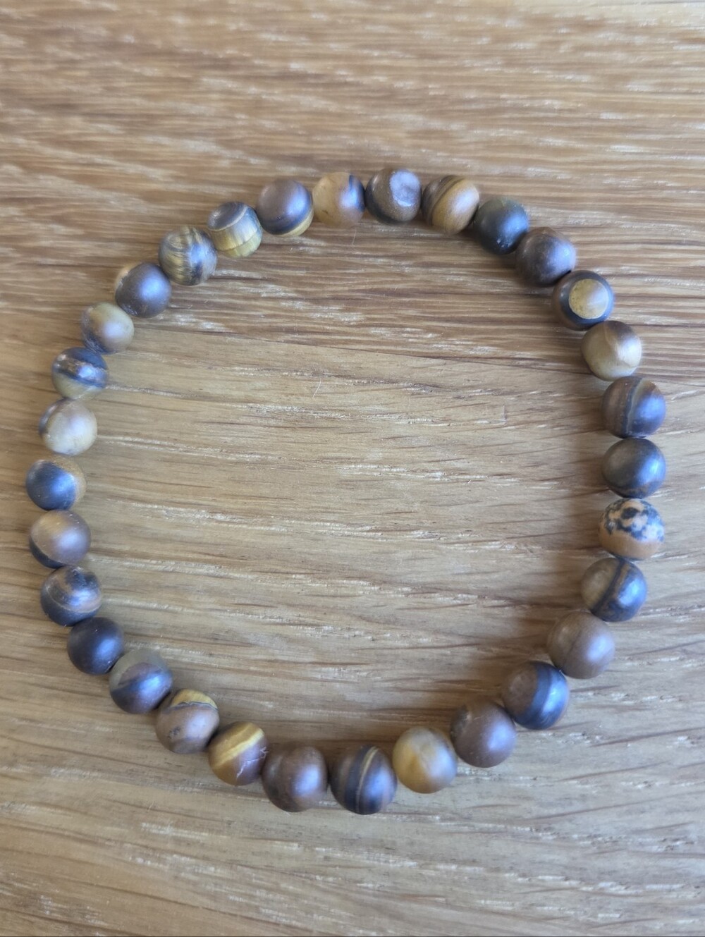 Tiger Eye Beaded Stretch Bracelet | Handmade | Brown